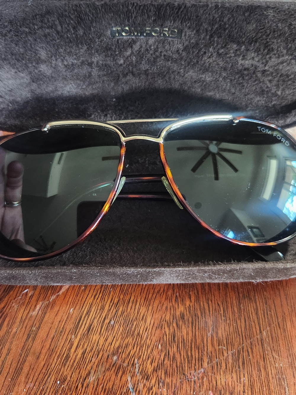 Tom Ford Women’s Tortoiseshell Aviator Sunglasses - Black Lenses